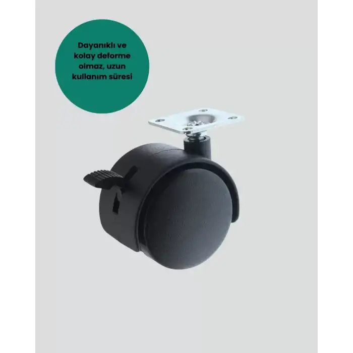 AsilTech Kilitli Mobilya Tekerleği 6 cm 4’lü Kolay Kurulum
