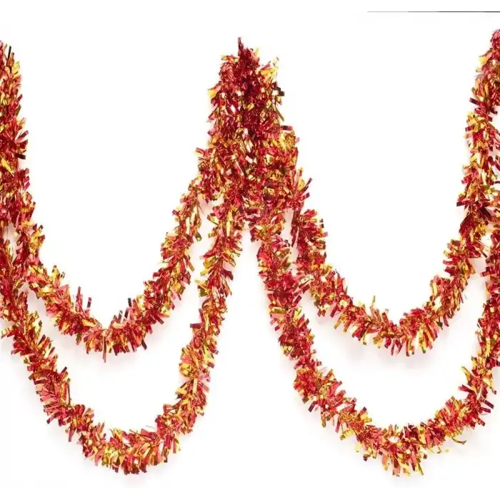 AsilTech Kırmızı Altın Renk Garland Çift Renk Sim Süs
