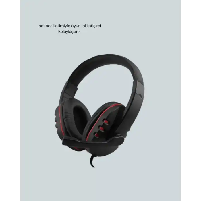 AsilTech Kırmızı Gaming Headset Mikrofonlu Sağlam Kablolu Konforlu