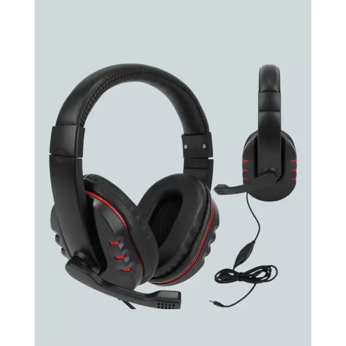 AsilTech Kırmızı Gaming Headset Mikrofonlu Sağlam Kablolu Konforlu