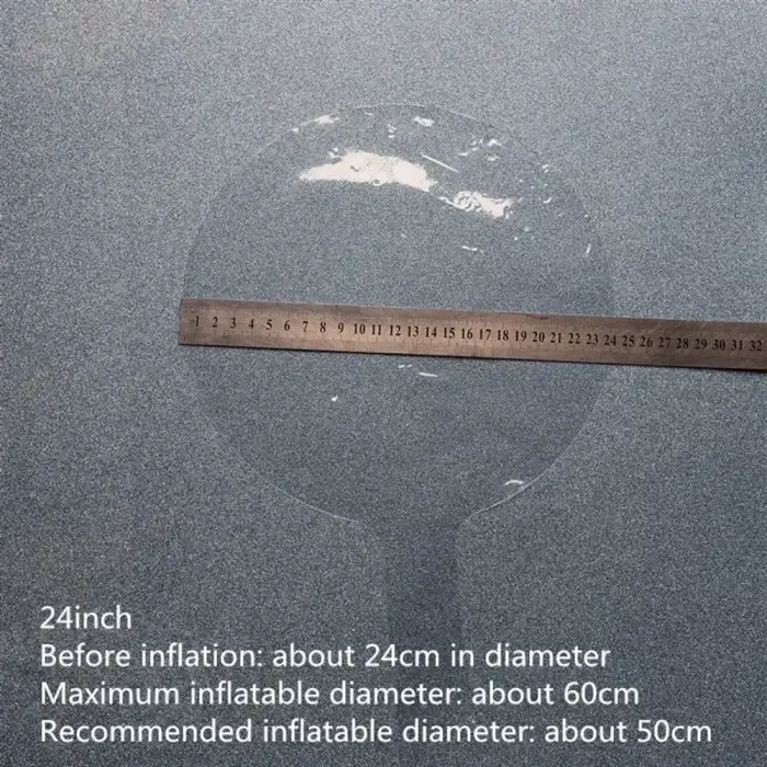 AsilTech Kırmızı Simli Yuvarlak Şeffaf Balon 24 İnç