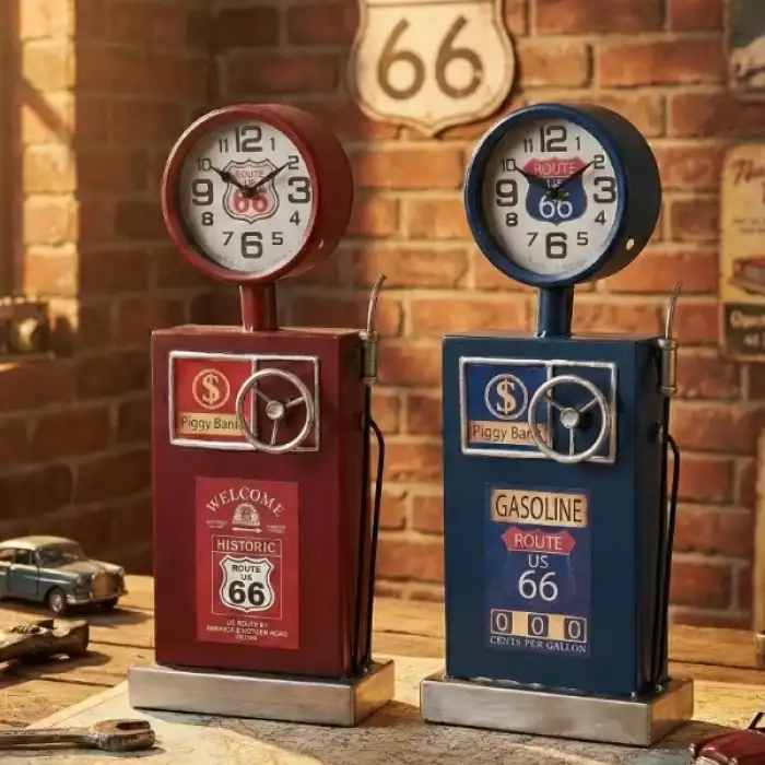 AsilTech Klasik Benzinlik Tasarımlı Masaüstü Saat