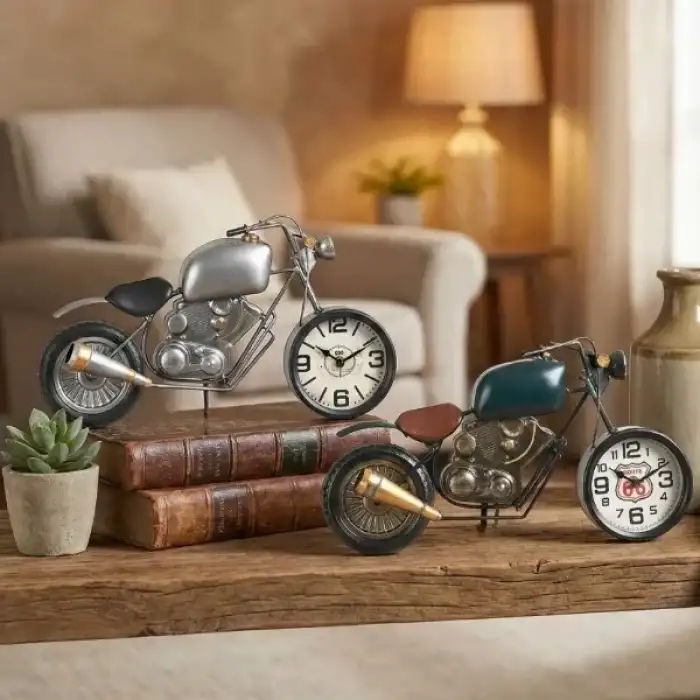 AsilTech Klasik Motor Tasarımlı Masaüstü Saat