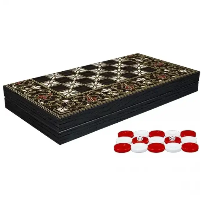 AsilTech Klasik Sedef İşlemeli Tavla Model 2