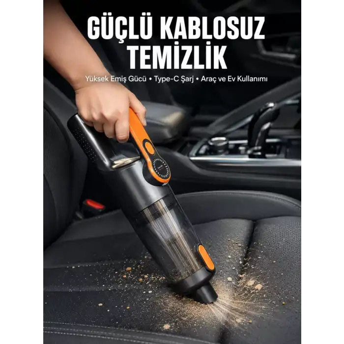 AsilTech Kompakt Kablosuz Süpürge Güçlü Çekiş ve Düşük Ses Seviyesi
