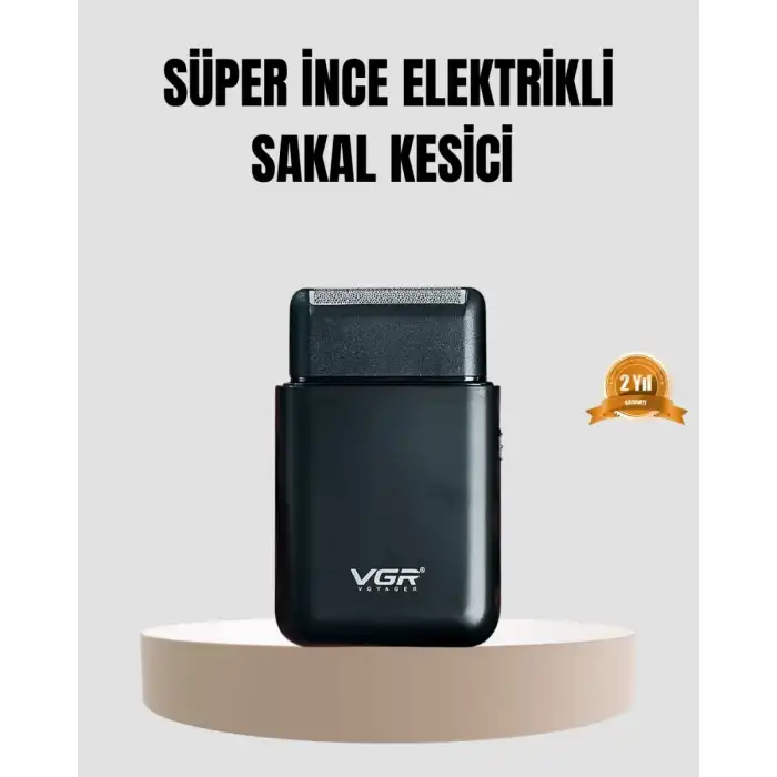 AsilTech Kompakt Şarjlı Tıraş Makinesi Çift Yönlü Bıçaklı 45 Dakika Kullanım Süreli