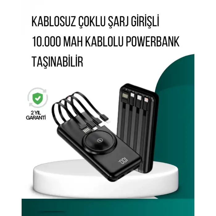 AsilTech Kompakt Tasarım, Güçlü Performans – 10000mAh Kablosuz Powerbank
