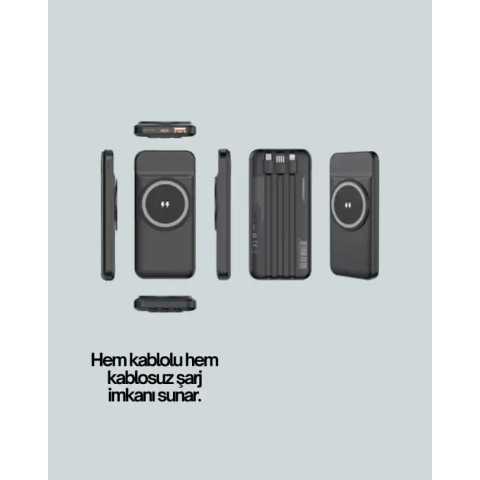 AsilTech Kompakt Tasarım, Güçlü Performans – 10000mAh Kablosuz Powerbank