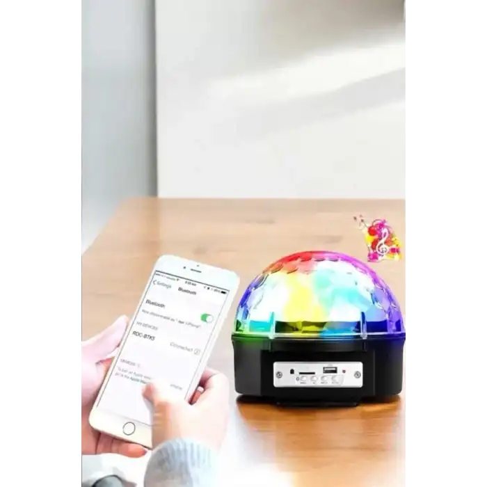 AsilTech Kompakt Tasarımlı, Telefon Kontrollü Disko Topu Işıkları