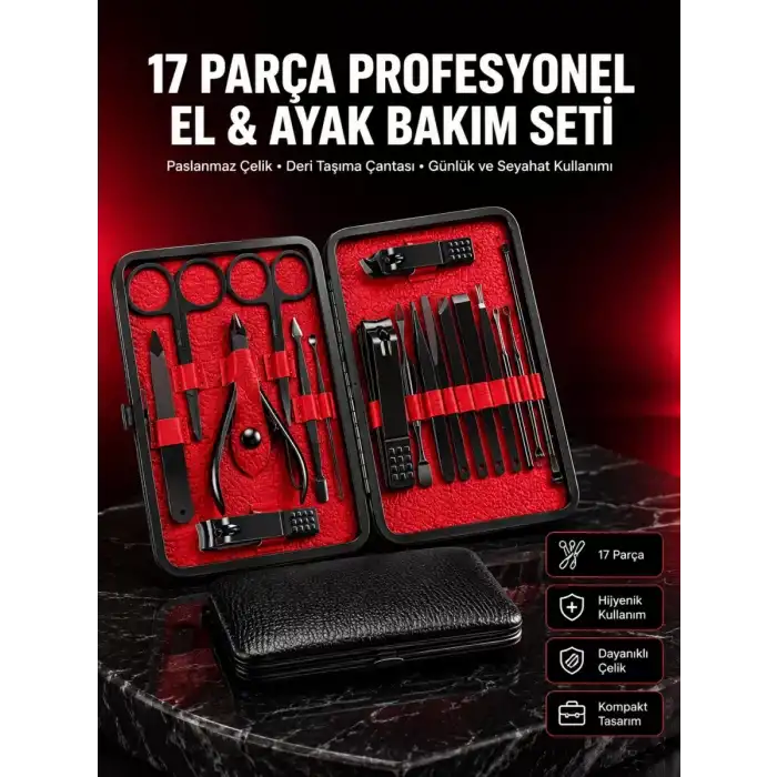 AsilTech Kompakt ve Şık Tasarımlı 17 Parça Bakım Seti Yeni Nesil