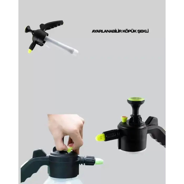 AsilTech Köpük Püskürtücü 2 Litre Dayanıklı Manuel Basınçlı Yıkama Şişesi