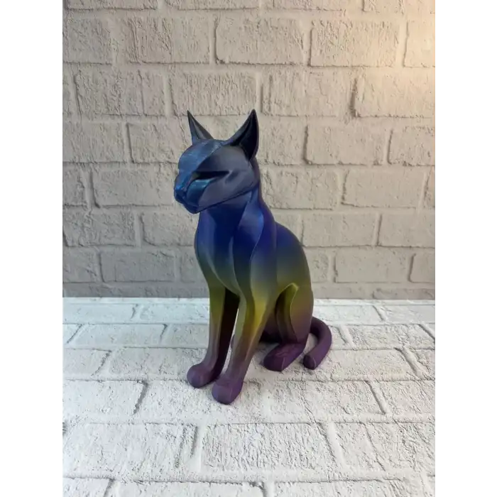 AsilTech Koyu Rainbow Kedi Biblo Modern Salon ve Raf Dekoru