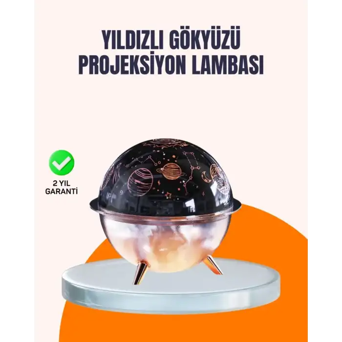 AsilTech Kozmik Işık Efektli Projeksiyonlu Nemlendirici Gece Işığı