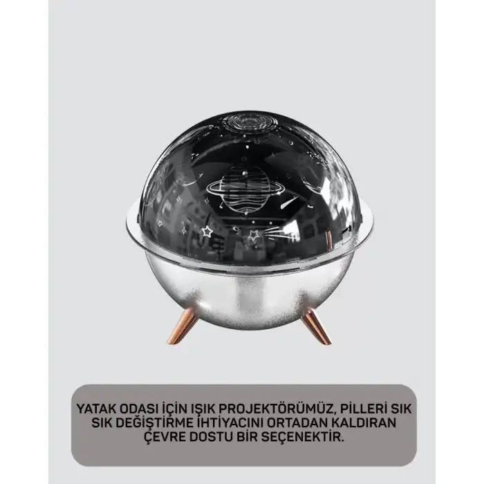 AsilTech Kozmik Işık Efektli Projeksiyonlu Nemlendirici Gece Işığı