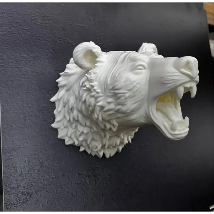 AsilTech Krem Ayı Figürü Duvar Süsü Asılabilir Hediyelik Dekoratif 25x19 cm