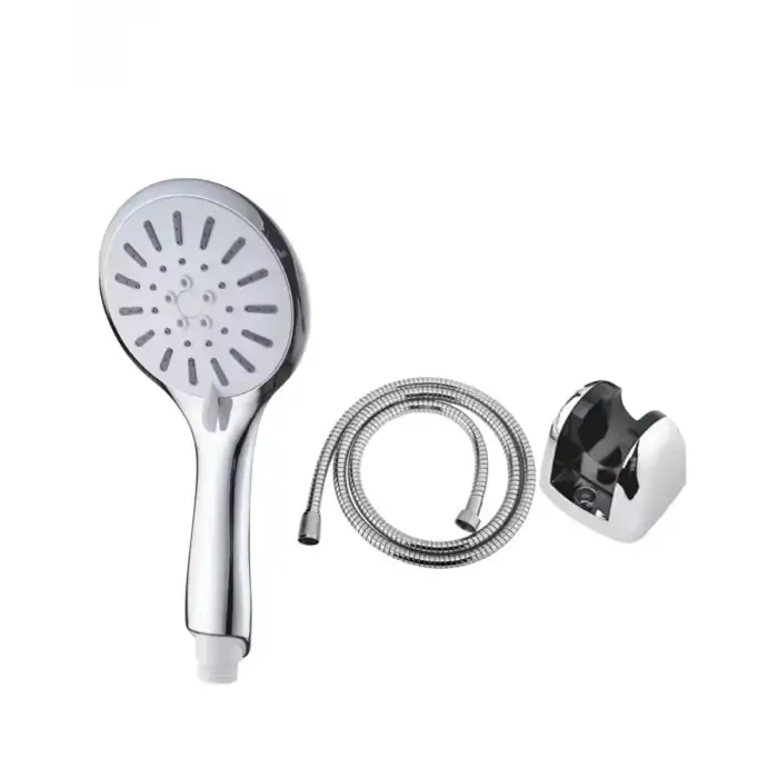 AsilTech Krem Duş Başlığı Seti 4 Kademeli El Duşu Spiral Hortumlu Banyo Seti