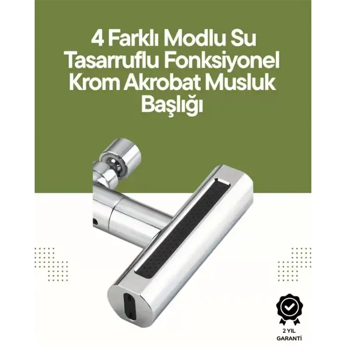 AsilTech Krom Musluk Başlığı | 4ü 1 Arada Su Çıkışı | Kolay Montajlı