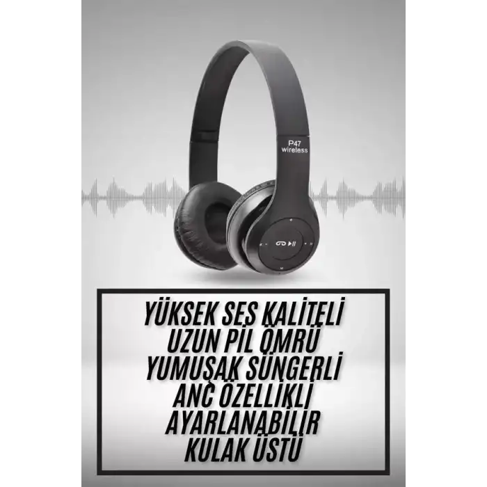 AsilTech Kulak Üstü Bluetooth Kulaklık Yüksek Ses Kaliteli Ayarlanabilir