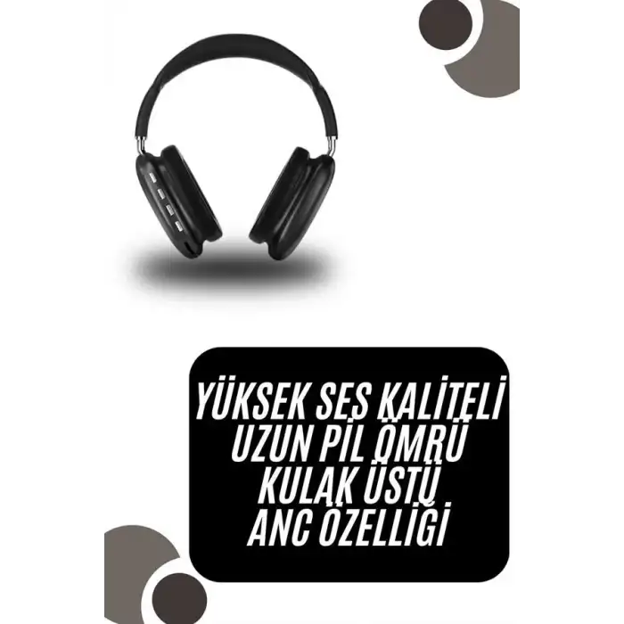 AsilTech Kulak Üstü Kablosuz Bluetooth Kulaklık Yumuşak Süngerli SD Kart Girişli