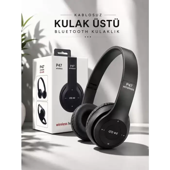 AsilTech Kulak Üstü TF Kart ve AUX Destekli Ergonomik Bluetooth Kulaklık