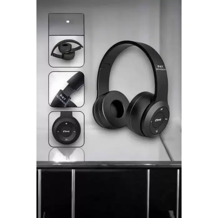 AsilTech Kulak Üstü TF Kart ve AUX Destekli Ergonomik Bluetooth Kulaklık