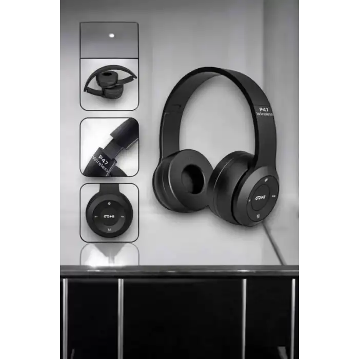 AsilTech Kulak Üstü TF Kart ve AUX Destekli Ergonomik Bluetooth Kulaklık
