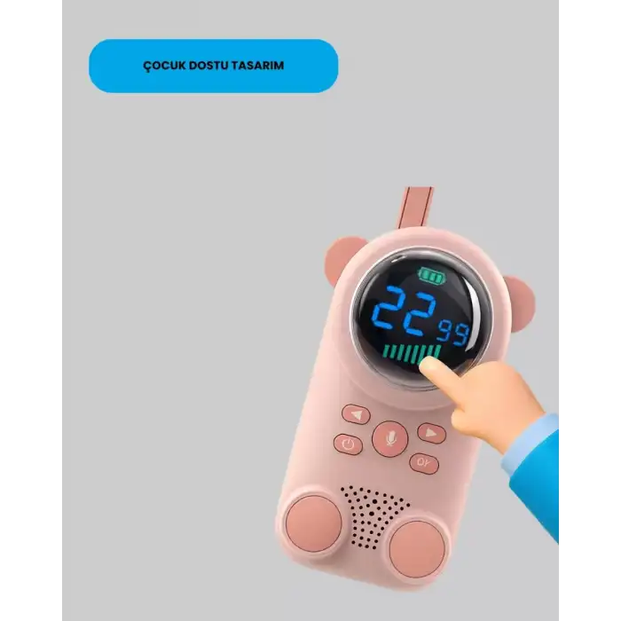 AsilTech LCD Ekranlı Çocuk Telsizi – İki Yönlü Ses, 1-3 km Çekim Mesafesi
