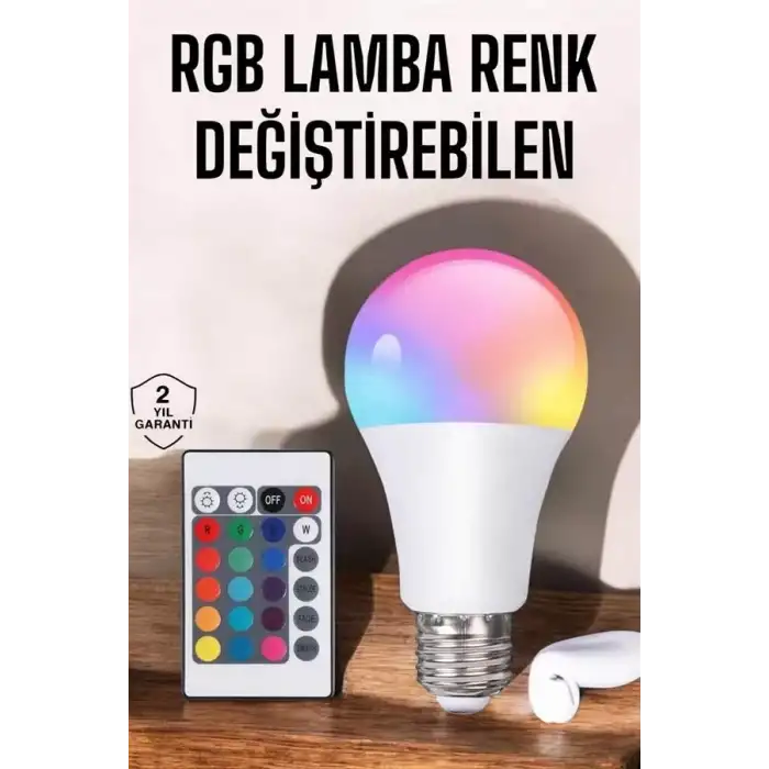 AsilTech Led Ampul Enerji Dostu RGB Işıklı 100W Led Işık