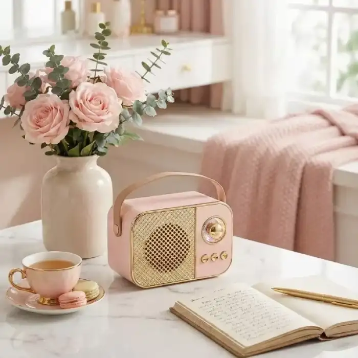 AsilTech LED Aydınlatmalı Hoparlör Pembe