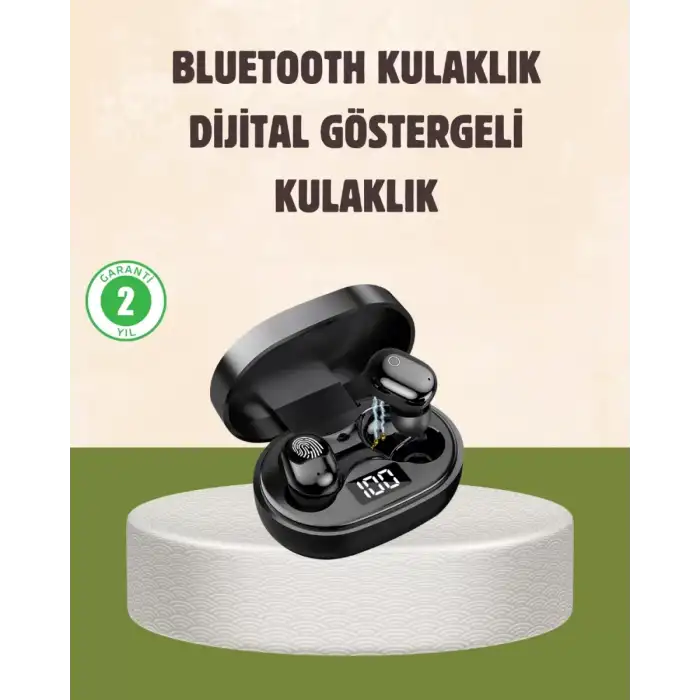 AsilTech LED Ekranlı Şarjlı Kablosuz Kulak İçi Kulaklık