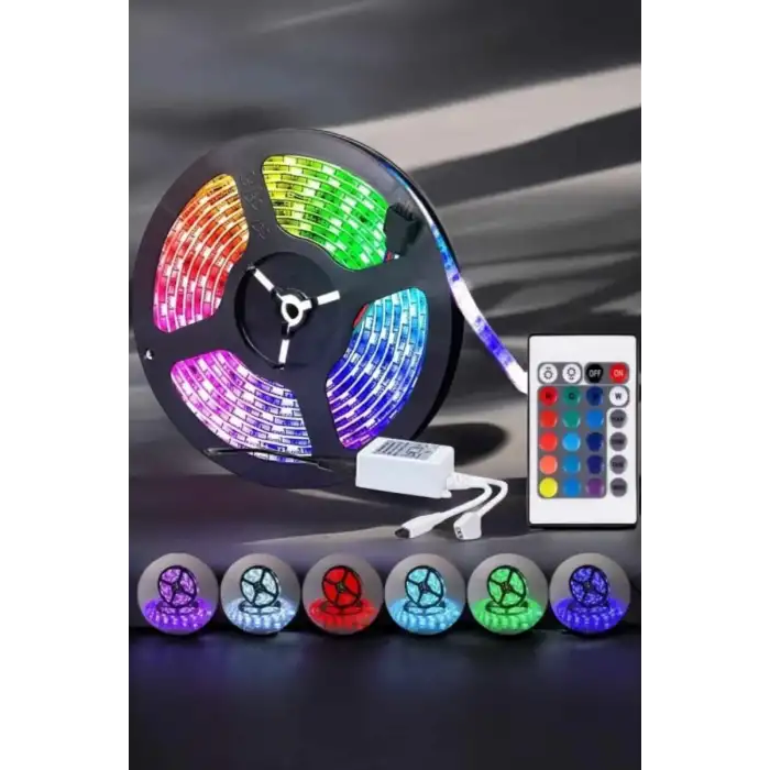 AsilTech Led Işık 5 Metre Şerit Led RGB Işıklı