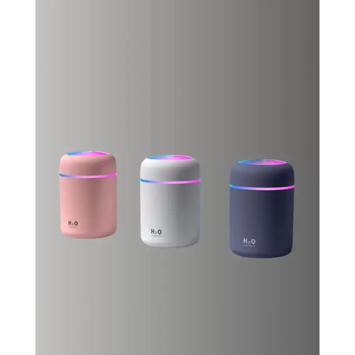 AsilTech LED Işıklı Sessiz Masaüstü Nemlendirici – 3 Buhar Modu