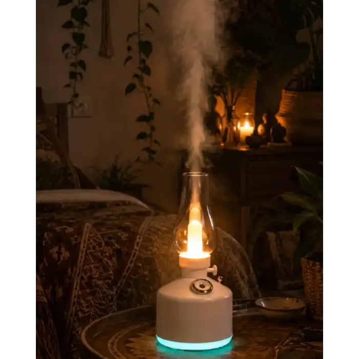 AsilTech LED Işıklı Vintage Hava Nemlendirici Aromaterapi Difüzörü USB Şarjlı