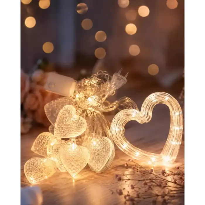 AsilTech LED Kalp Neon Lamba Dekoratif Romantik Gece ve Ortam Işığı