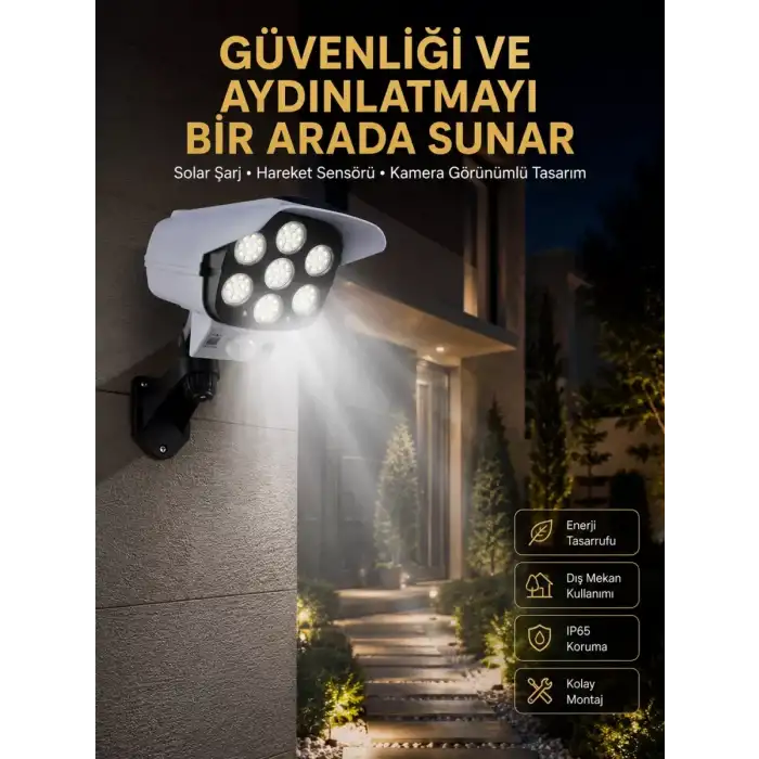 AsilTech LED Lamba-Güneş Paneli Destekli Uzaktan Kumandalı Solar LED Lamba