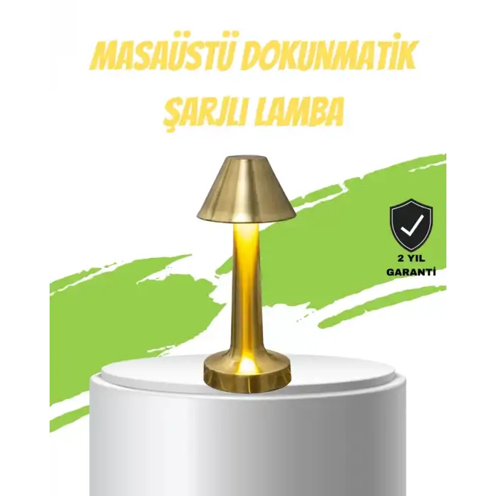 AsilTech LED Masa Lambası 3 Renk Ayarlı Şarjlı Kablosuz Modern Tasarım