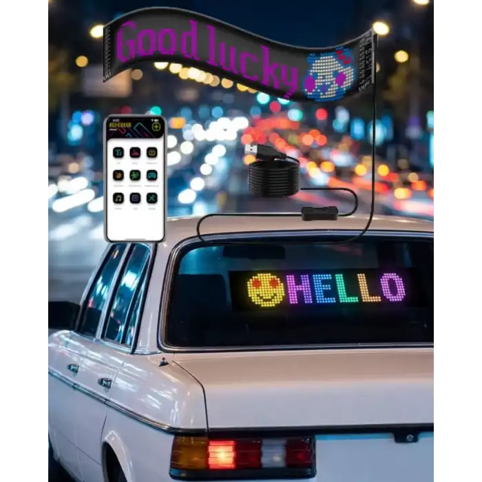 AsilTech LED Matrix Panel RGB Yazı Yazma Animasyonlu Telefon Kontrollü Akıllı Ekran