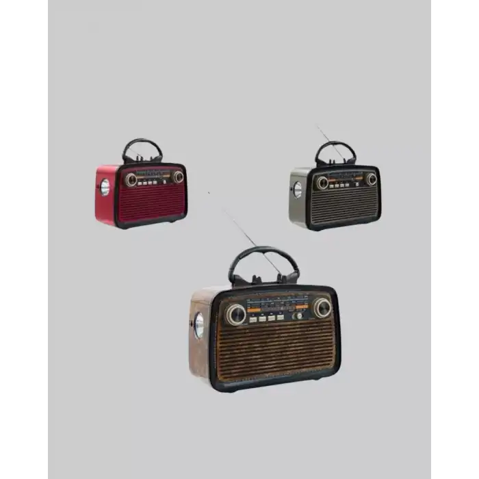 AsilTech LED’li Nostaljik Bluetooth Hoparlör – Vintage Tasarım, Ahşap Doku