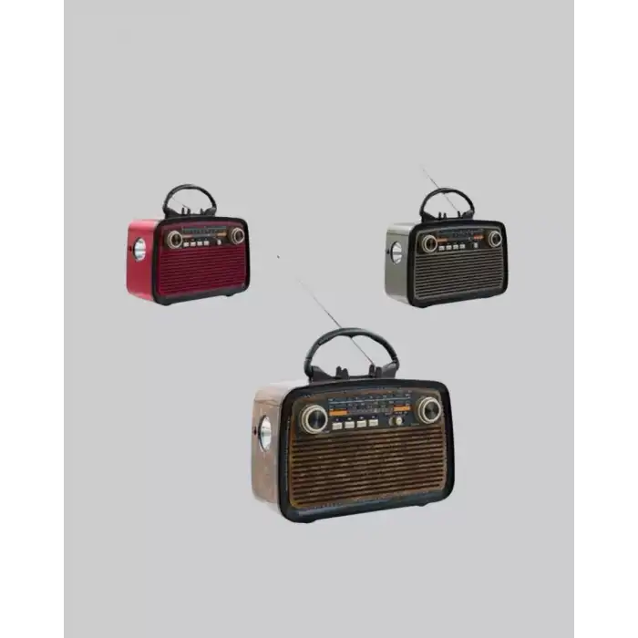 AsilTech LED’li Nostaljik Bluetooth Hoparlör – Vintage Tasarım, Ahşap Doku