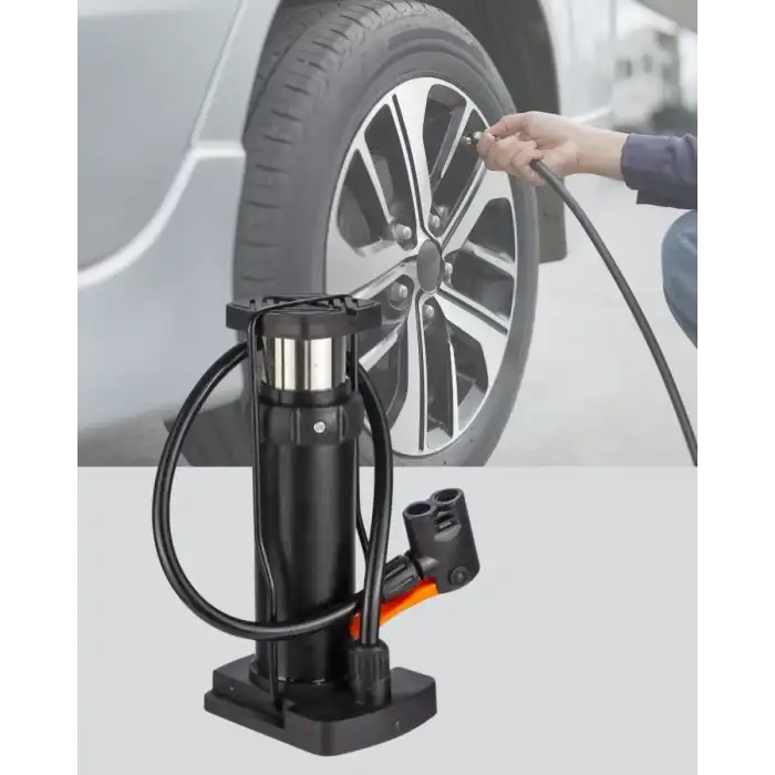 AsilTech Manuel Ayak Pompası Extra Güçlü Lastik Şişirme Pompası