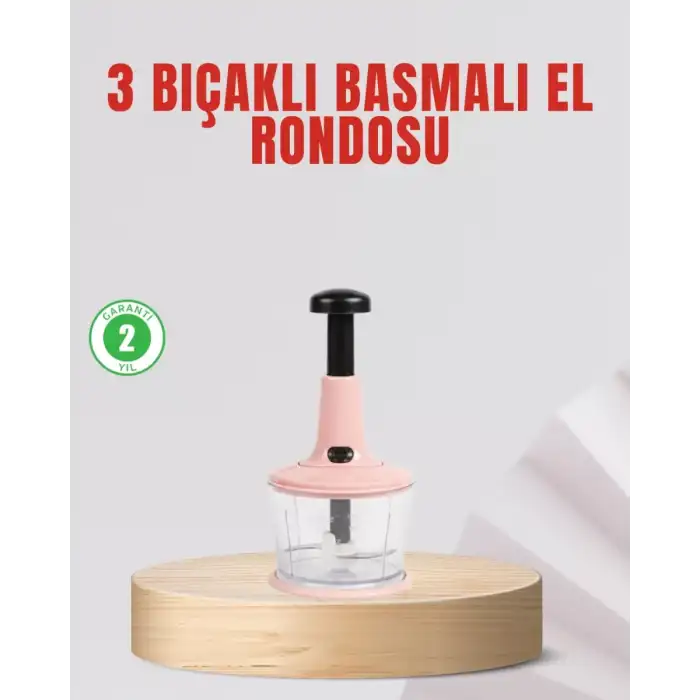 AsilTech Manuel Mutfak Rondosu Keskin Bıçaklı Geniş Hazneli