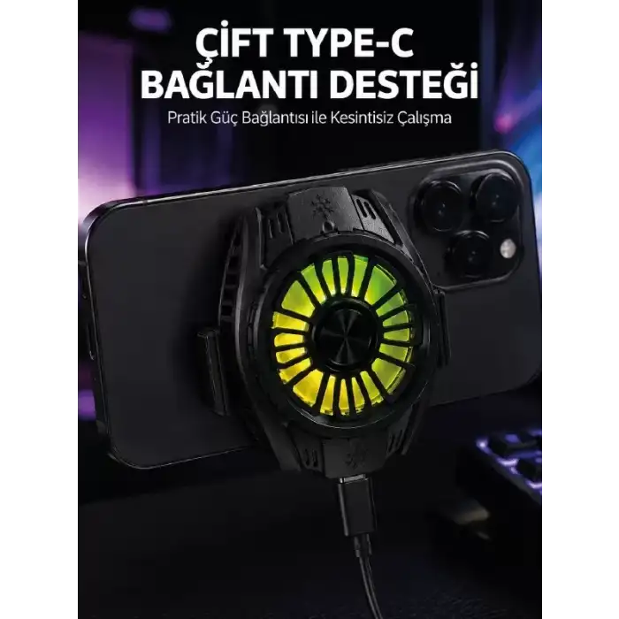 AsilTech Manyetik Bağlantılı Çift Type-C Girişli Telefon Soğutucu