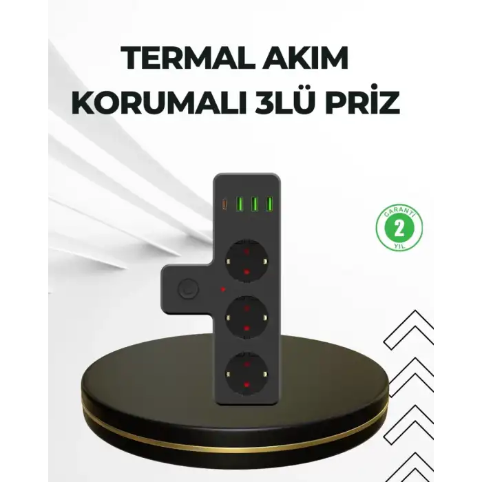 AsilTech Masa Üstü Çoklu Priz USB ve Type-C Çıkışlı Güç Dağıtıcı