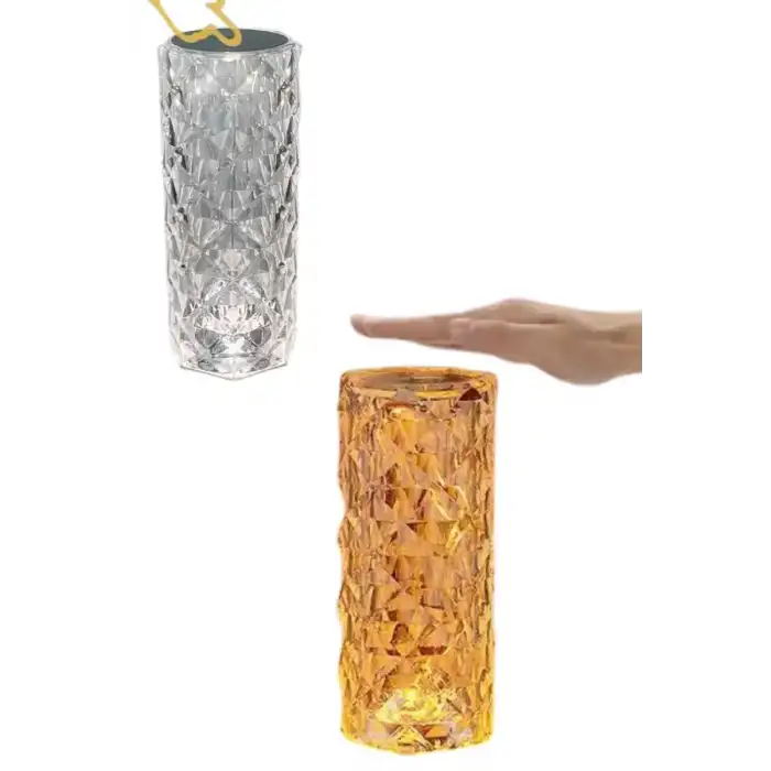 AsilTech Masa ve Gece Lambası Şık ve Dayanıklı Sensörlü Şarjlı Kristal Lamba