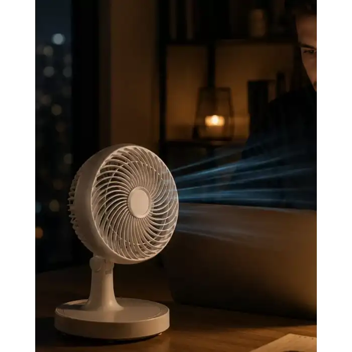 AsilTech Masaüstü Mini Fan Sessiz Çalışan 2 Hızlı Otomatik Salınımlı Fan