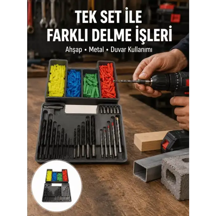 AsilTech Matkap Ucu Seti Organizerli Çok Amaçlı Delme Uçları Yeni Nesil