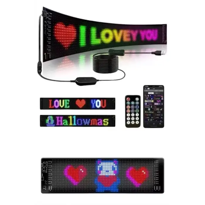 AsilTech Matrix Led Cama Yapışan Telefon Kontrollü Panel Dijital Ekran Kumandalı