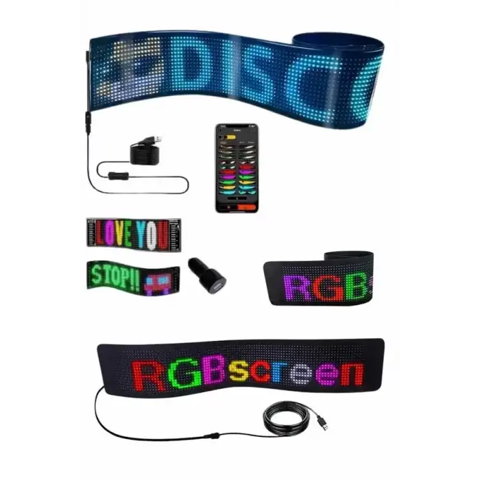 AsilTech Matrix Led Cama Yapışan Telefon Kontrollü Panel Dijital Ekran Kumandalı