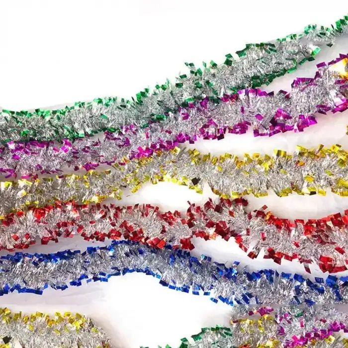 AsilTech Mavi Gümüş Garland Çift Renk Sim Süs