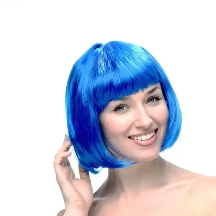 AsilTech Mavi Küt Peruk Saç